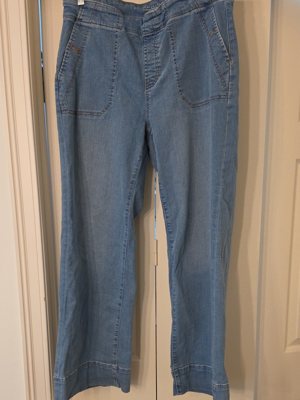 Chico's Light Blue Denim Wide-Leg Jeans
